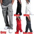 thumbnail image 4 of Babibeauty Mens Jogger Gym Heavy Weight Fleece Cargo Pocket Sweat Pants Drawstring Trousers M-3XL, 4 of 5