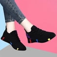 thumbnail image 3 of Women's Platform Hidden Wedges Sneaker Breathable Lightweight Mesh High Top Slip On Athletic Walking Shoes Fashion High Heel Work Sneaker Loafer for Women, 36, 3 of 5