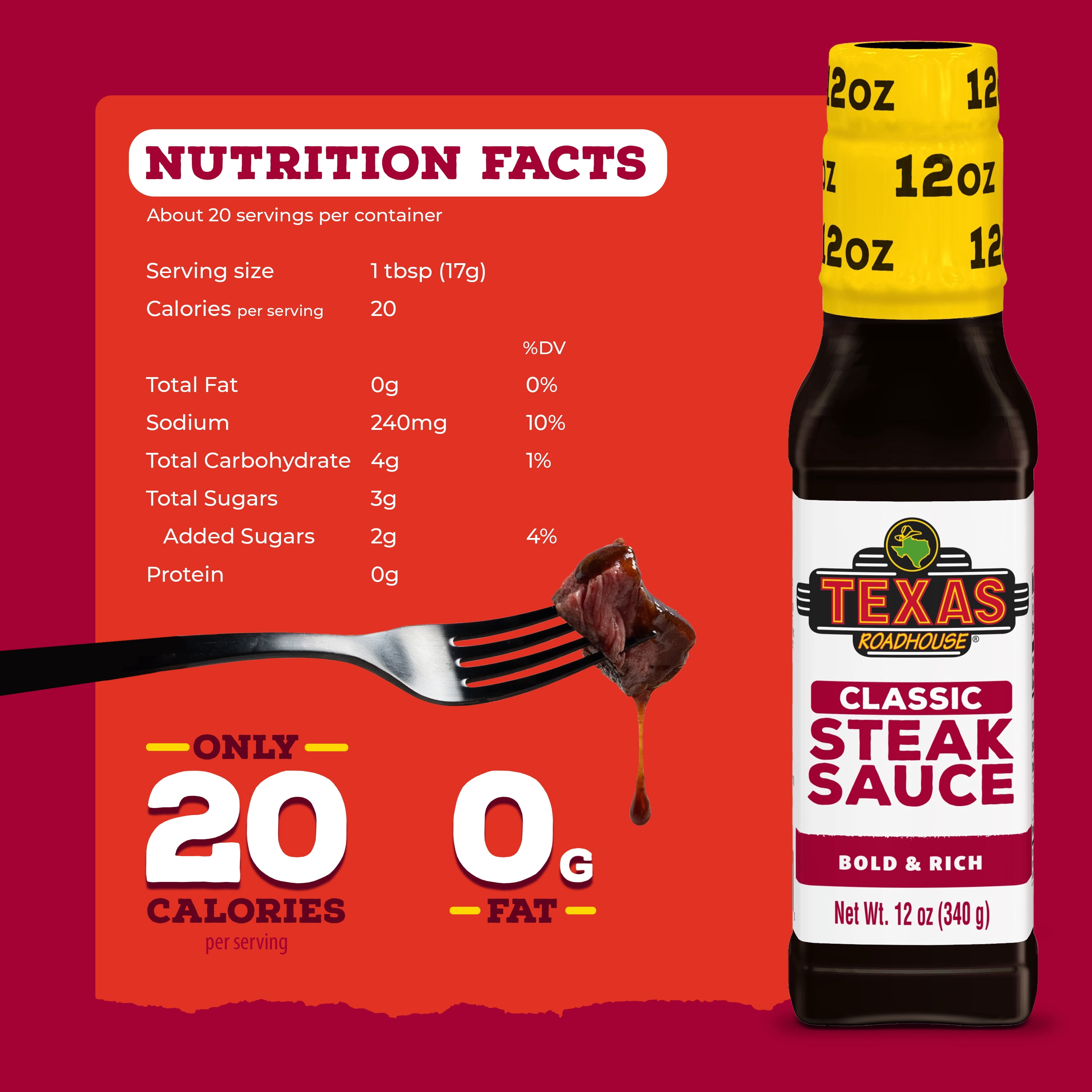 Texas Roadhouse Classic Steak Sauce, 12 oz.