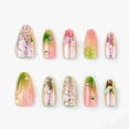 thumbnail image 3 of 30 Pcs Purple Aurora Gold Foil Press on Nails, 3D Butterfly Flower Nails, 3 of 5