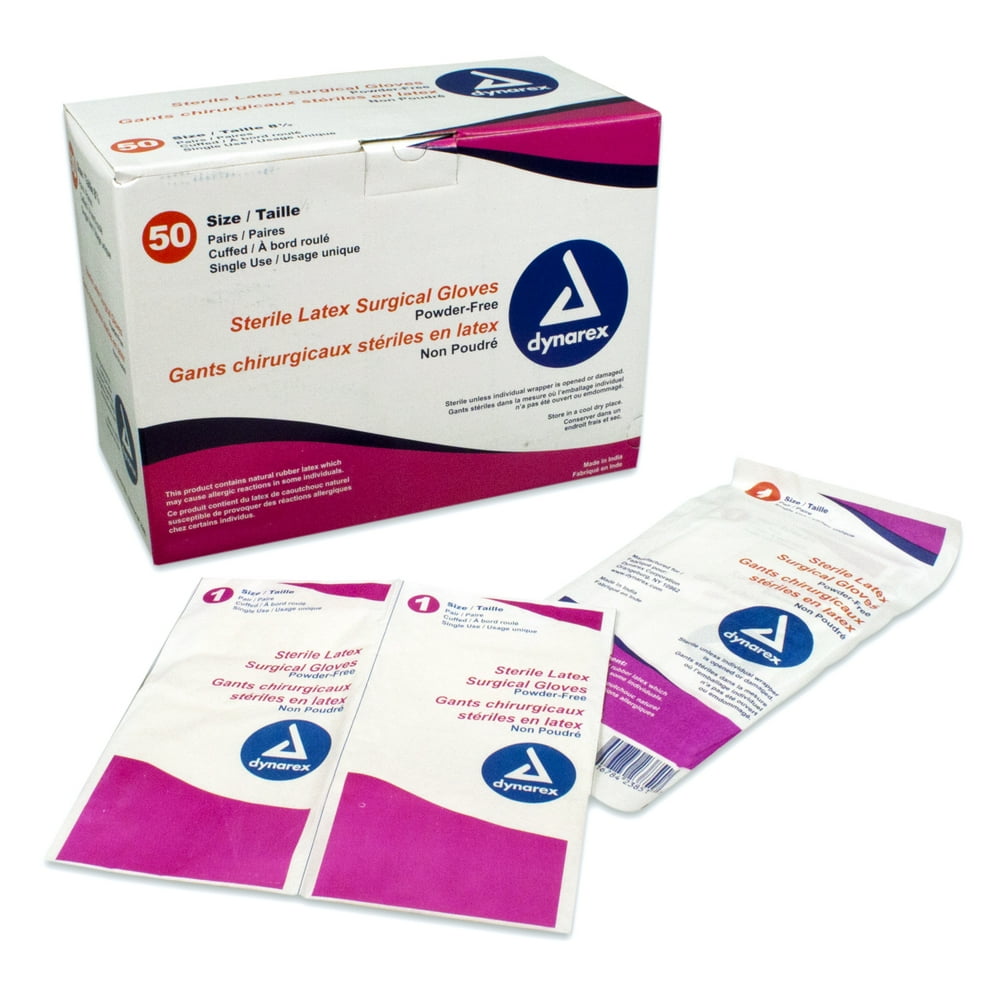Sterile Latex Surgical Glove Powder Free (Size 6.5) 1 Case Walmart