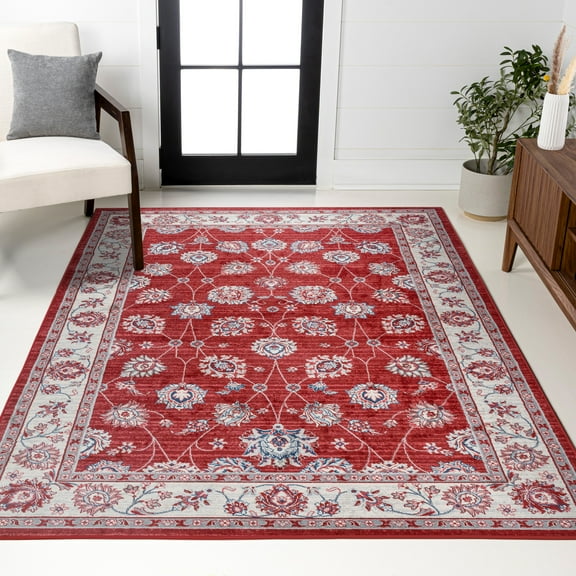 JONATHAN Y MODERN PERSIAN 3 x 5 Area Rug, Vintage Moroccan Traditional - Red/Ivory, MDP101F-3