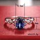 thumbnail image 3 of Anillo de piedra azul hecho a mano de corte de la boda de compromiso de joyería de regalo azul facetado anillo de circón, 3 of 7