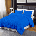 thumbnail image 2 of EASYCOT 800 TC Soft 100% Egyptian Cotton 5 Pieces Pinch Pleated Duvet Cover Set Egyptian Blue , Alaskan King (132x120), 2 of 6