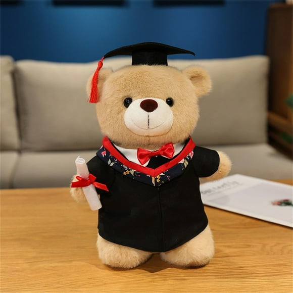NAOJIE® Cadeaux Promotion 2025 Peluche de Remise des Diplômes - Graduation Bear avec Toque et Diplôme, Mignon Jouet en Peluche de Remise des Diplômes Préscolaire pour Filles Garçons (Rouge), Graduation Bear, Ourson de Remise des Diplômes