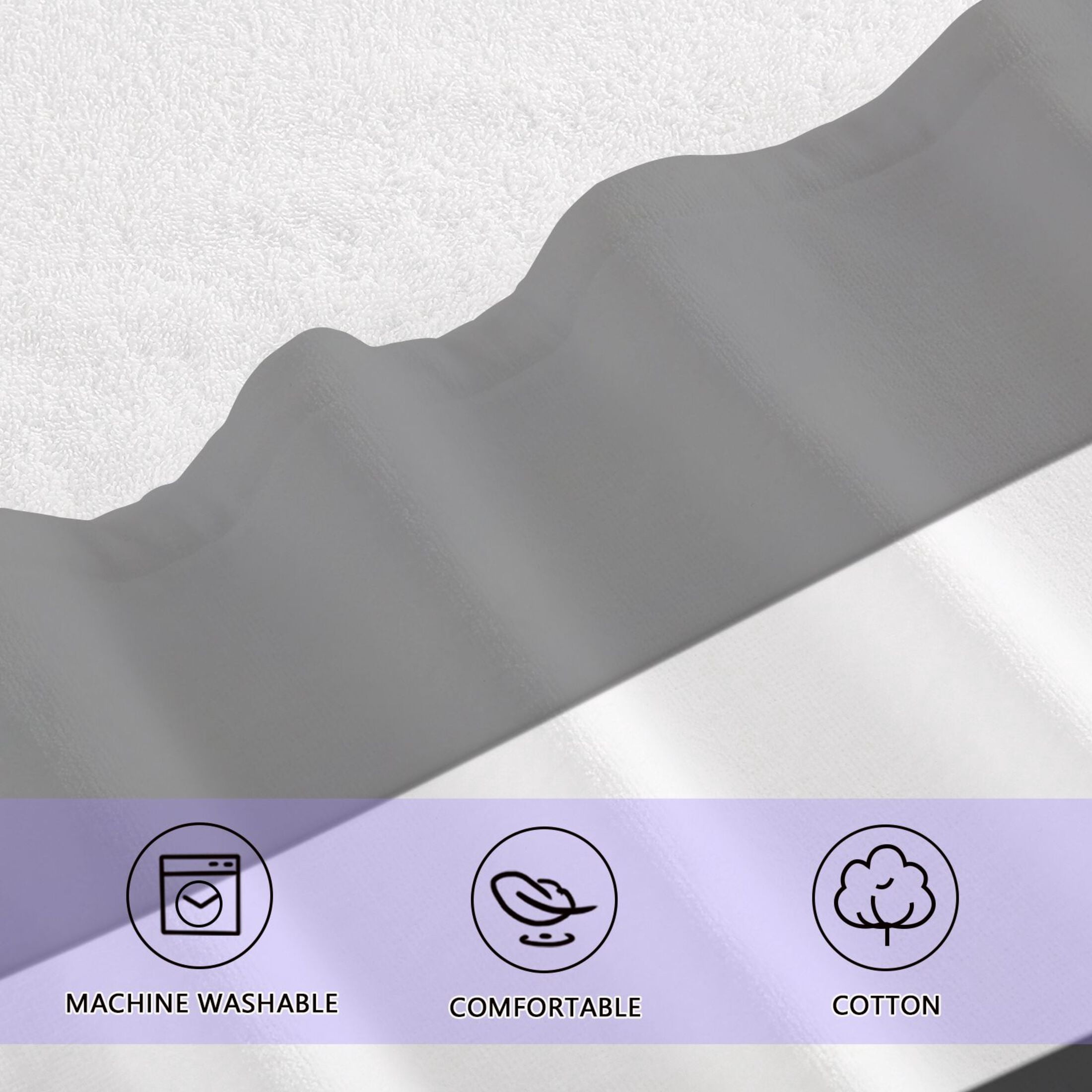 Black White and Gray Stripes 2 Piece Cotton Bath and Face Towel Set Soft and Absorbent, for Beach Pool Bathroom