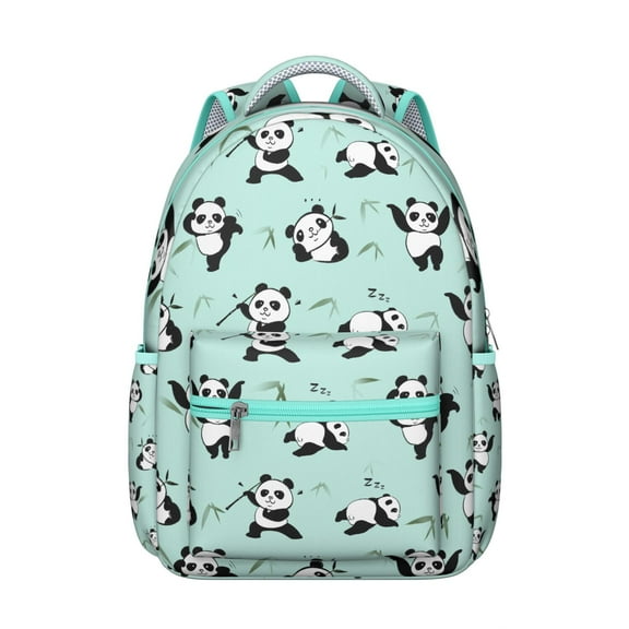 Cute Panda Print Backpack - Durable School Bag for High School & College, Water-Resistant Bookbag with Padded Straps, Roomy for Books & Essentials