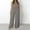 Grey, variant on Plus Size Womens Casual Sleeveless Loose Solid Jumpsuits Baggy Stretchy Long Pant Romper Overalls With Pockets Seasonal Attire Hang Neck Net Yarn Splicing Wide Leg Jumpsuit Pocket Romper Women Womens