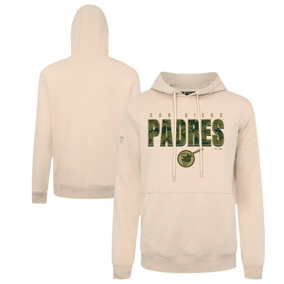 Men's Levelwear  Khaki San Diego Padres Podium Protect Pullover Hoodie