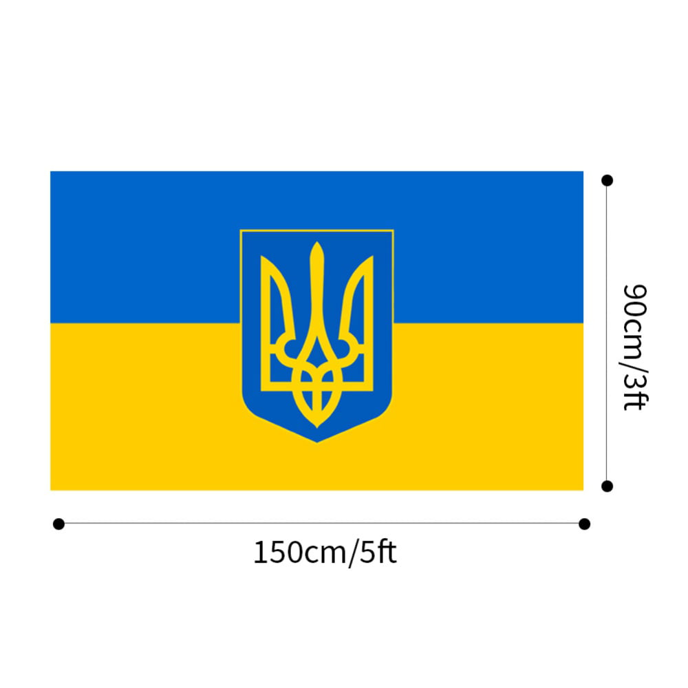 3x5 feet Ukraine Country Banner Trident Country Flag,Ukraine State National Flag Ukraine Trident Flag 