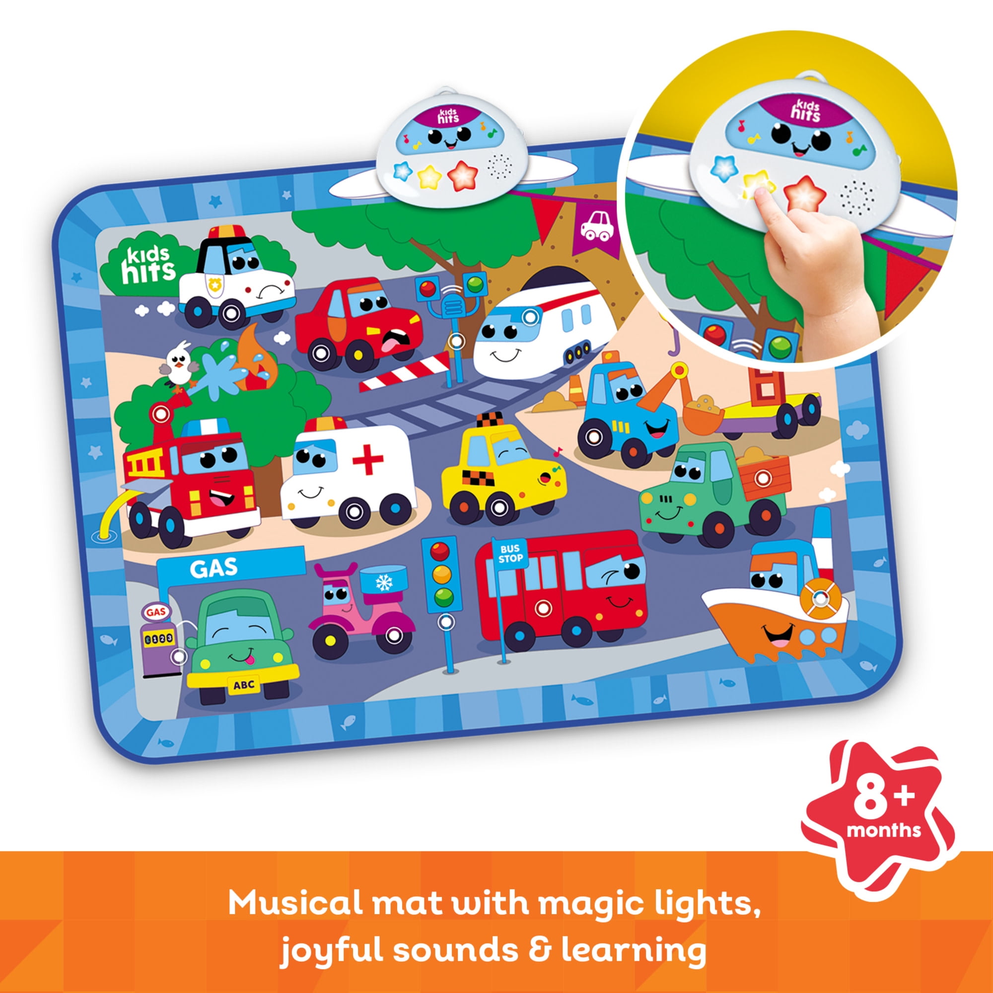 Kids Hits: Light & Sound Mat - Big City Rush - Music Activity Floor Pad, Sensory Toy, City Sounds-Piano Notes, Touch-Listen-Learn, Baby-Toddlers 8Mo+