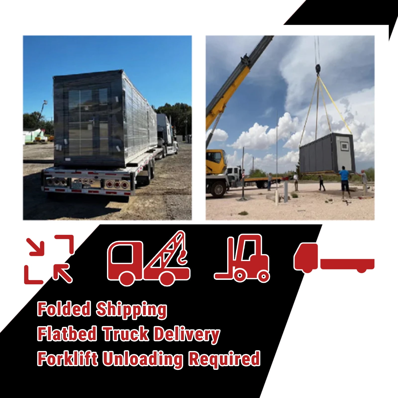 Expandable Prefab Home 19ft x 20ft Portable Tiny Home with Insulated EPS Panels & Galvanized Steel Frame, Expandable Container House Modular Building for Backyard Guest House, Office, Ca