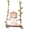 thumbnail image 2 of Estatua de niña columpiándose en una hamaca de jardín, figura decorativa, regalo, figura colgante para Blanco, 2 of 9