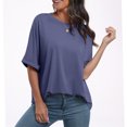 thumbnail image 6 of fatyb Oversized T Shirts for Women Crewneck Short Sleeve Loose Tee Tops Basic Shirts Womens Casual Blouses, 6 of 7
