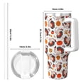 thumbnail image 4 of Fuzoiu Turkey And Thanksgiving2 Print 40OZ Ice Bully Stainless Steel Insulated Cup with Handle and Straw - Perfect for Travel and Sports, 4 of 8
