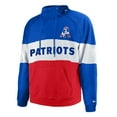 thumbnail image 2 of Men's New Era Royal/Red New England Patriots Big & Tall Throwback Colorblock Fleece Raglan Pullover Hoodie, 2 of 3
