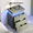 Matcha Green, variant on Plonmago Nightstand with Charging Station and LED Lights,Sliding Top,Bedside Table with Drawers,Modern End Side Table for Bedroom,Navy Blue