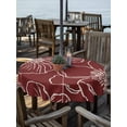 thumbnail image 2 of Outdoor Tablecloth with Umbrella Hole for Patio/Picnic/Party/Camping, Red Flowers Waterproof Table Cloth Round Cover Washable, Spring Floral Botanical Modern Art (Dia 54"), 2 of 8