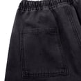 thumbnail image 3 of ZJXFGS Wide Leg Jeans for Women Trendy High Waisted Drawstring Tie Elastic Waist Stretchy Denim Pants Trouser Jeans Black L, 3 of 7