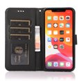 thumbnail image 5 of TOP SHE PU Leather Embossed Three Cards Folding Folio Case with Cards Holder Pocket Lanyard Anti-Scratch Shockproof Bumper Cover Case For iPhone 11 6.1",Black, 5 of 7
