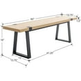 thumbnail image 3 of Wooden Dining Bench 60”  Table Benches, Seating Chair Rustic Indoor Benches, Mid Century Kitchen Bench with Metal Legs, Light Oak, 3 of 14