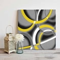 thumbnail image 5 of Modern Abstract Art Canvas Wall Art, Yellow Grey Geometric Circle Framed Wall Decor Modern Artwork Prints Painting for Living Room, Bedroom, Kitchen & Cafe Decor 24x24 Inch, 5 of 9