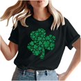 thumbnail image 4 of VATAPA Shamrock Tee Shirts for Women St Patricks Day Short Sleeve T-shirts Lucky Clover Graphic Tees Irish Holiday Tops Festival Parade Tshirts Black XXL, 4 of 6