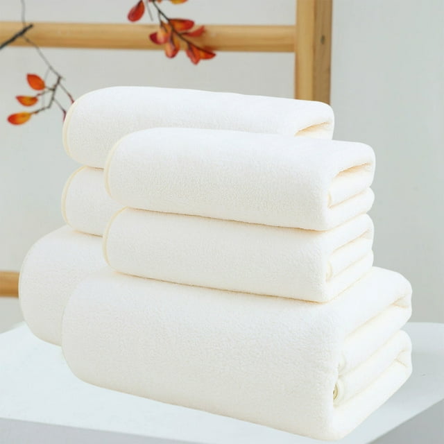 Juego de toallas de baño de algodón de 6 piezas, absorbente grueso y suave, 2 toallas grandes de 55x27" y 4 toallas pequeñas de 29x13", multicolor, para baño, cara, spa, playa, dormitorio
