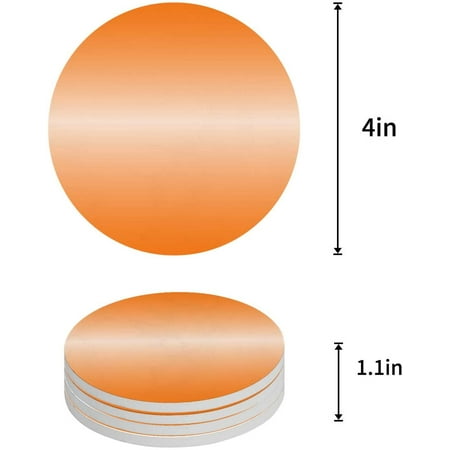 

FMSHPON Ombre Orange Set of 8 Round Coaster for Drinks Absorbent Ceramic Stone Coasters Cup Mat with Cork Base for Home Kitchen Room Coffee Table Bar Decor