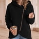 thumbnail image 2 of Chaquetas con Capucha y Cremallera para Mujer, Informales, Holgadas, de Forro Peludo y A , con Cremallera y Abrigos Negro M, 2 of 3