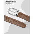 thumbnail image 4 of Timarkment Men's Brown Belt Belts for Men with Classic Pin Buckle Casual Dress Belt for Jeans Pants Adjustable Business Waist Belt for Everyday Wear, 4 of 6