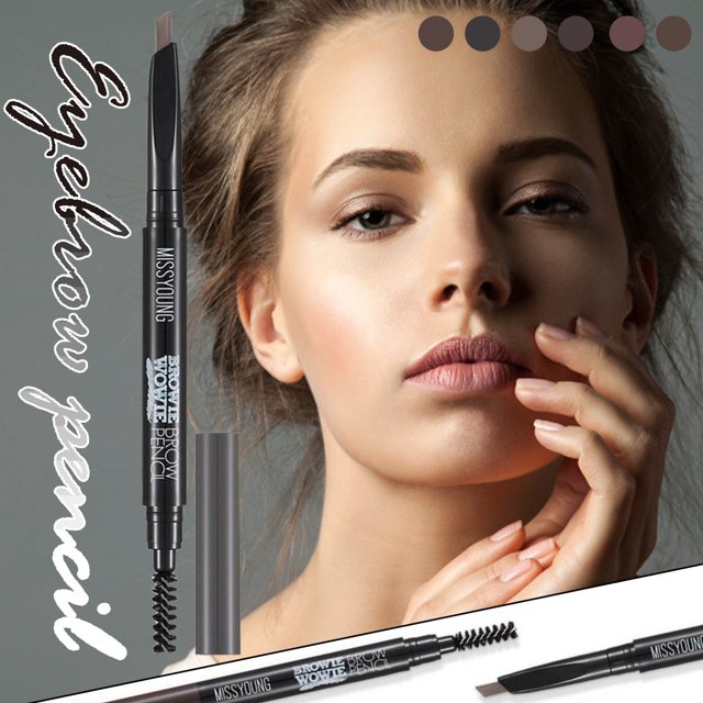 Ganfancp Pincel de Cejas No Cortante Lápiz de Cejas Giratorio Automático de Doble Cabezal Ofertas Del Día Liquidación 1X Lápiz de Cejas