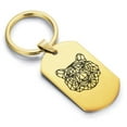 thumbnail image 1 of Stainless Steel Geometric Polygon Tiger Animal Dog Tag Keychain Circle Ring, 1 of 2