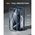 thumbnail image 3 of Miracase Funda magnética para iPhone 15 Pro Max de 6,7 pulgadas [Compatible con Magsafe] Funda militar de cuerpo completo a prueba de caídas para iPhone 15 ProMax con protector de pantalla de vidrio t, 3 of 3