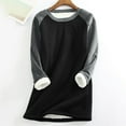 thumbnail image 2 of LEAVINGSUO Womens Tops Long Sleeve Fall Ladies Fashion Casual Winter Plus Fleece Warm Christmas Print Top Women, 2 of 5