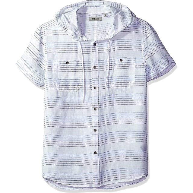 Camisa con Botones Kenneth Cole textura con Capucha para hombre color blanco roto extragrande