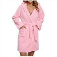 thumbnail image 1 of Ccpelsie Plush Soft Robes for Women Premium Fleece Womens Robe Cozy Fall Winter Warm Bathrobe with Pockets(Red,S), 1 of 3