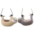 thumbnail image 4 of 2pcs Sloth Ceramic Hanging Planter Succulent Holder Wall Mounted Flower Pot, 4 of 6