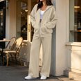 thumbnail image 4 of Chiccall Sweatsuits for Women 2 Piece Outfits Zip Up Hoodie Sweatshirt and Baggy Sweatpants Set Fall Long Sleeve Tracksuit, 4 of 10