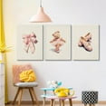 thumbnail image 2 of 3 Pcs Pink Bear Canvas Wall Painting Bow Nursery Baby Room Cute Poster Print Wall Decoration Picture Pink Preppy Dress Bear Ballerina Painting Artwork for Girls Room Bedroom Home Decor, 2 of 6