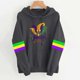thumbnail image 1 of Uootdi Mardi Gras Womens Drawstring Hoodies for Women Carnival Crewneck Heart Print Hooded Long Sleeve Pullover Festive Color Block Loose Sweatshirts Gift, 1 of 4