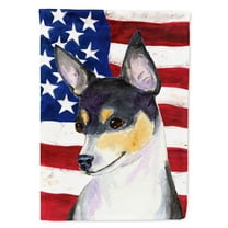 USA American Flag with Fox Terrier Garden Flag