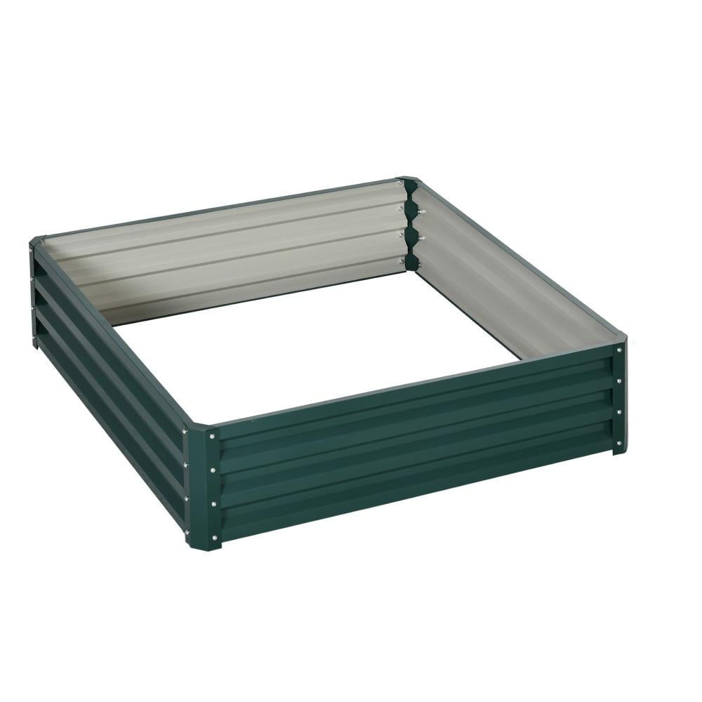 Planter Box, Metal Galvanized Raised Garden Bed for Growing Vegetables, Flowers, Herbs, Succulents