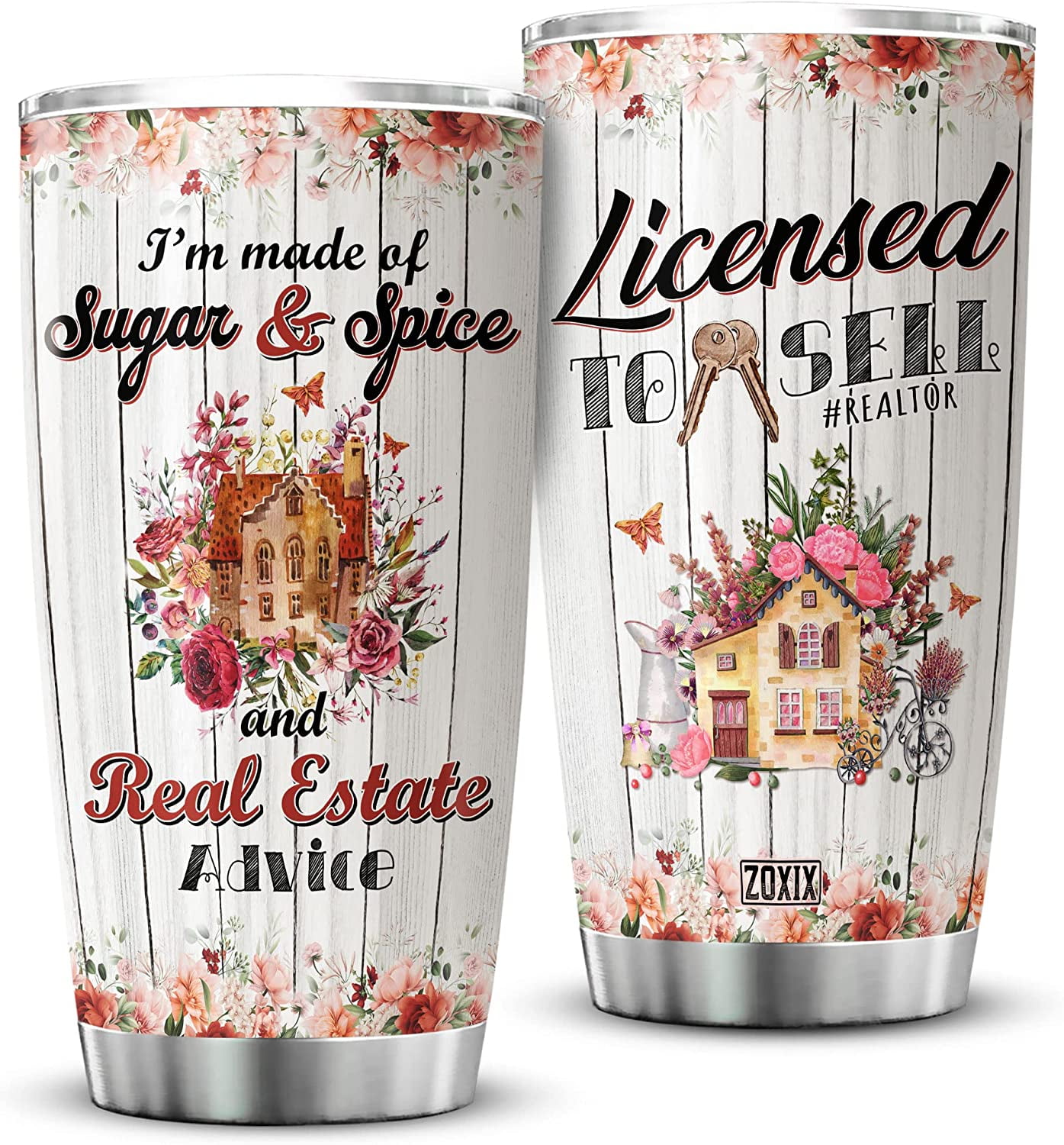 Real Estate Agent Coffee Tumbler for Men, Personalized Thank You Gift,  Closing Present From Client, Best Real Estate Agent Travel Mug 