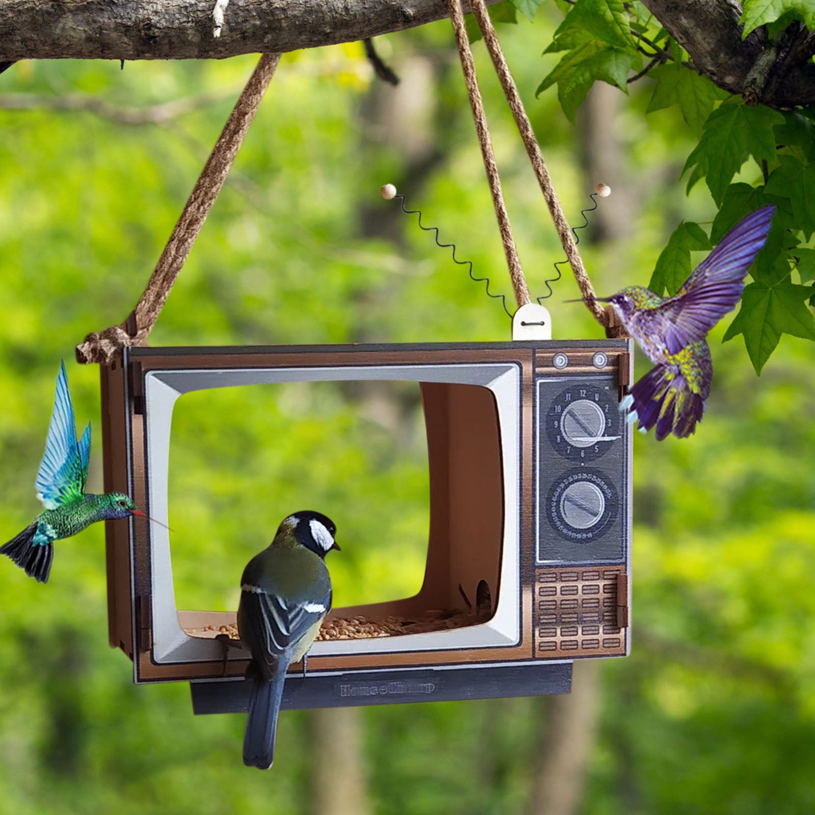 Danhjin Birds Feeder for Outdoors Hummingbirds Unique Garden Hanging Decoration Window Feeder for Birdss Squirrels Proof Outdoor Decor
