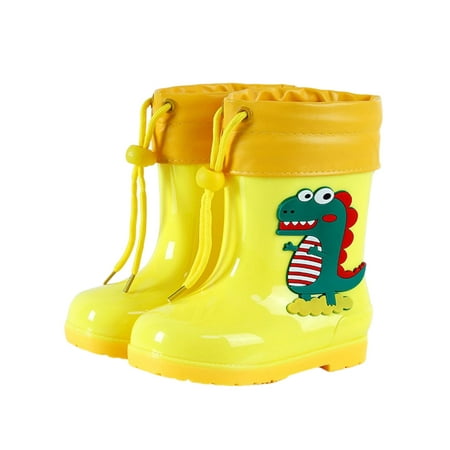 

Rotosw Children Waterproof Booties Removable Lining Rubber Boots Wide Calf Rain Boot Breathable Cartoon Garden Shoes School Lightweight Rainboot Yellow Yellow 13C
