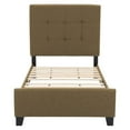 thumbnail image 4 of CorLiving Ellery Twin Size Clay Brown Contemporary Fabric Tufted Bed with Slats, 4 of 11