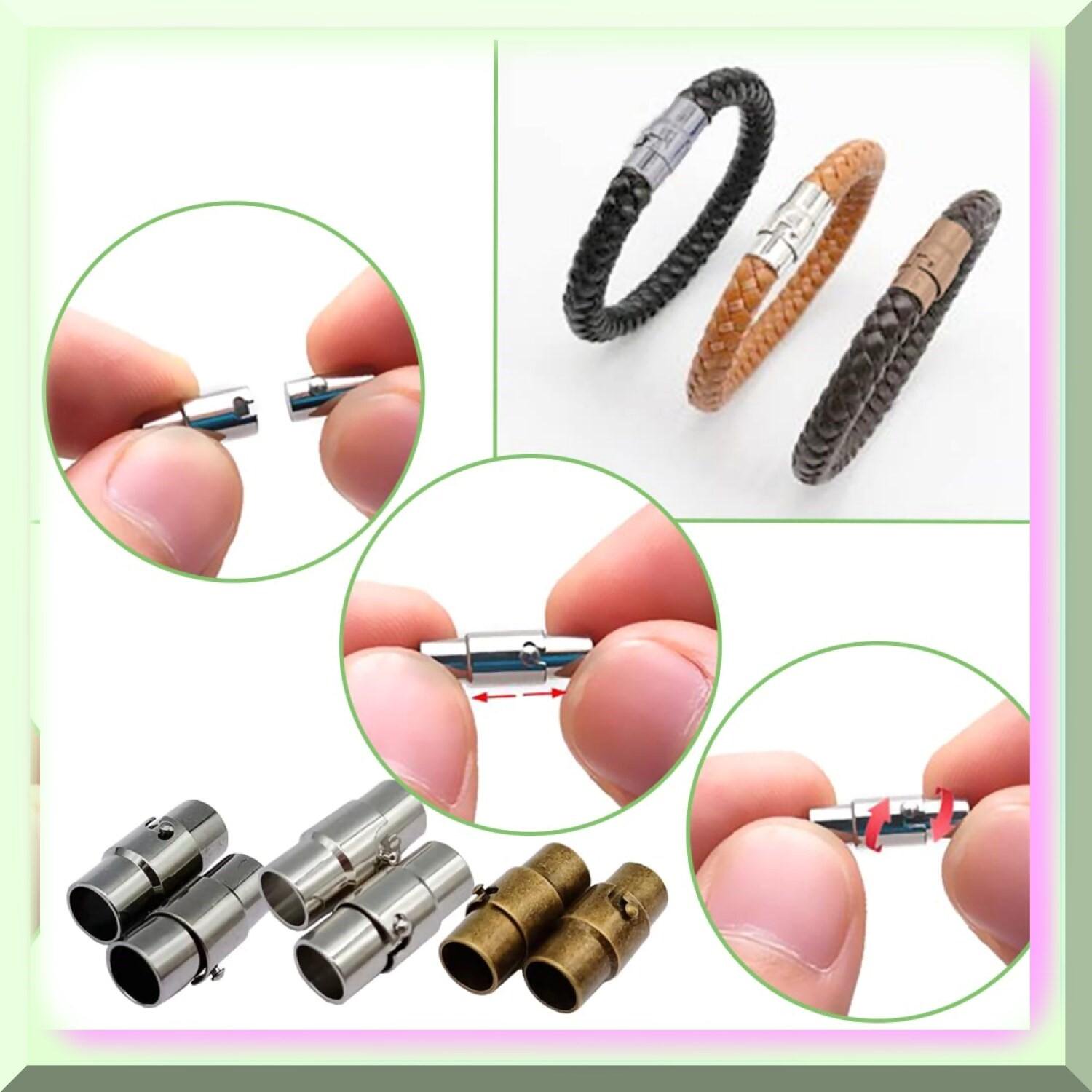 30 PCS Magnetic Clasps for Jewelry Making Leather Cord End Caps