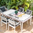 thumbnail image 2 of Happy Easter Table Cloths for 6 Foot Rectangle Tables, Cute Lovely Colorful Rabbits Silhouette Pink Checkered Patio Waterproof Elastic Fitted Tablecloths, Washable Rectangular Table Cover for Camping, 2 of 8