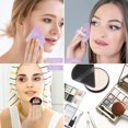 thumbnail image 4 of Paquete de 6 esponjas de maquillaje (negro, morado) triangular en polvo lavable de algodón cosmético seco con correa para caras, mujeres y niñas, maquillaje en polvo suelto, 4 of 4